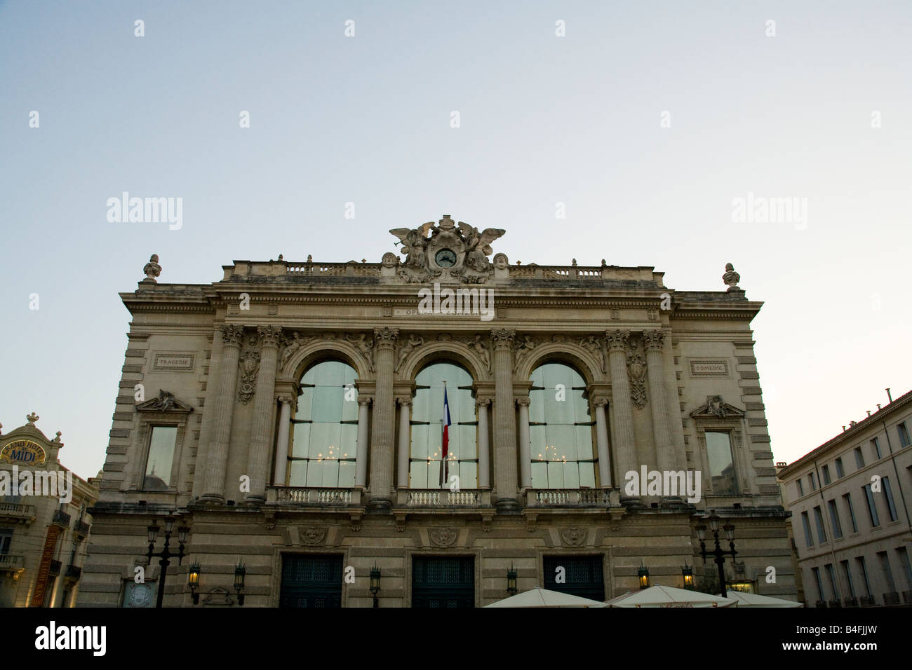 Il Teatro e l'opera in costruzione di Montpellier, Francia meridionale Foto Stock