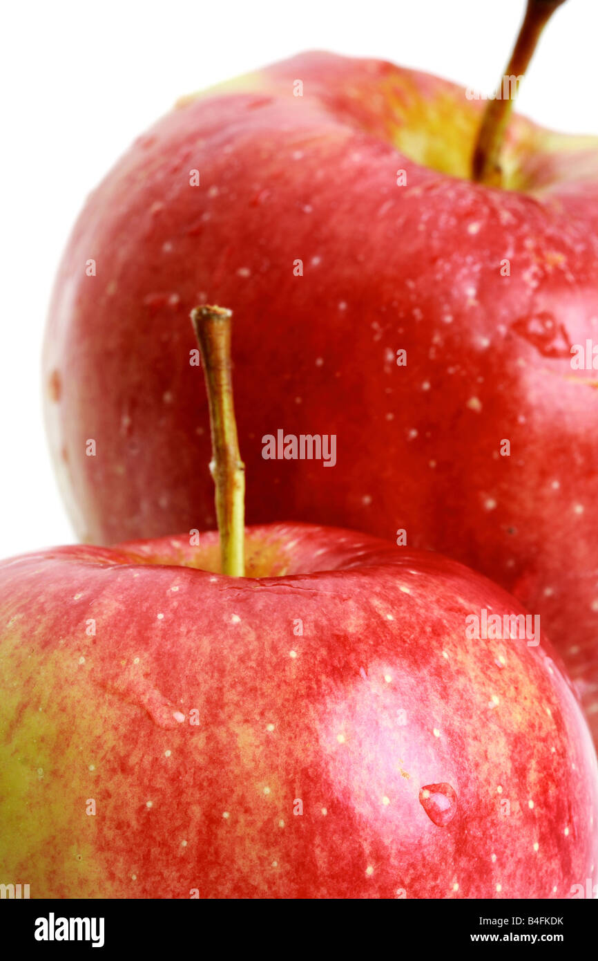 Due mele rosse Foto Stock