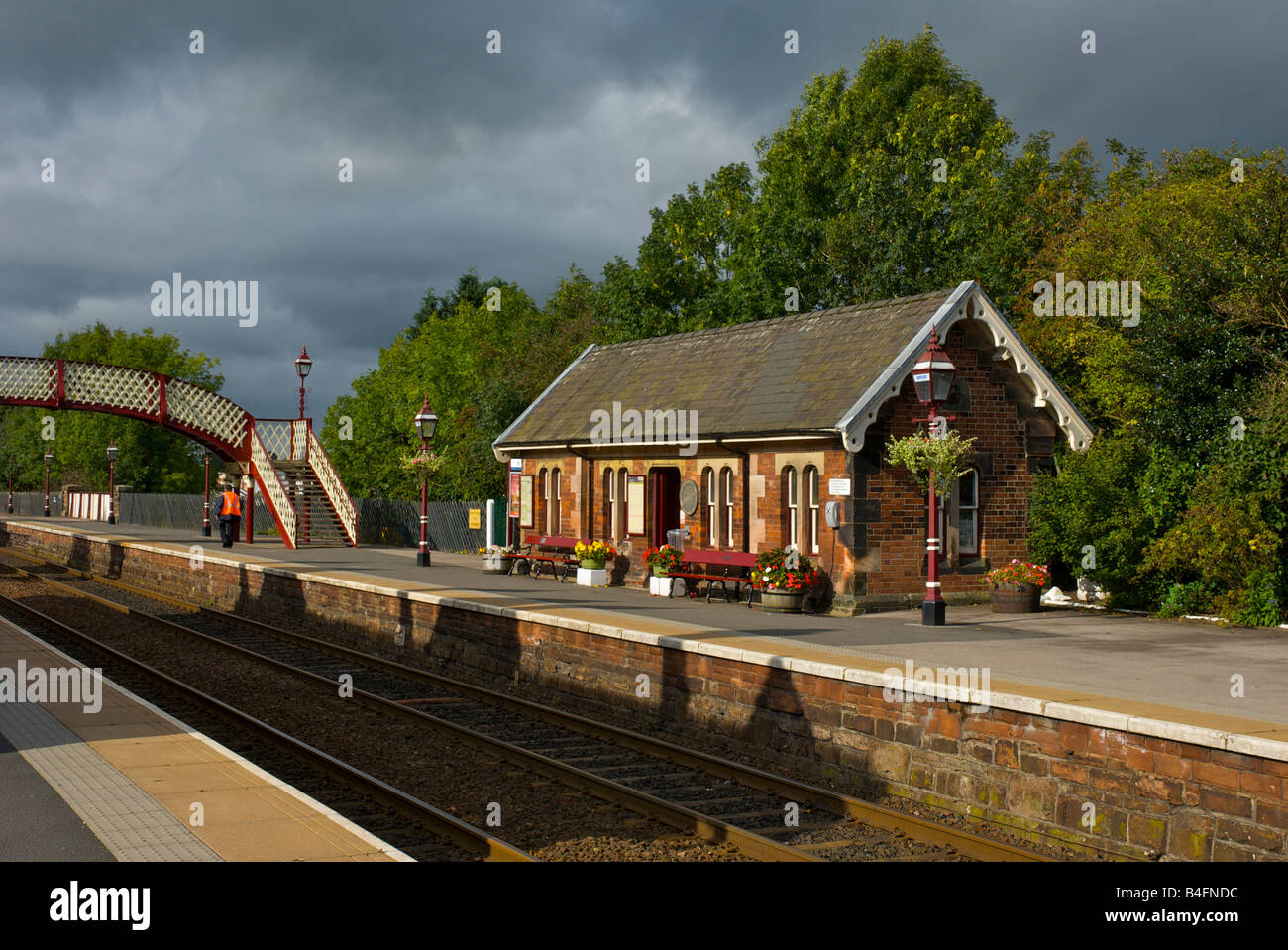 Appleby stazione ferroviaria sulla linea Settle-Carlisle, Eden Valley, Cumbria, England Regno Unito Foto Stock