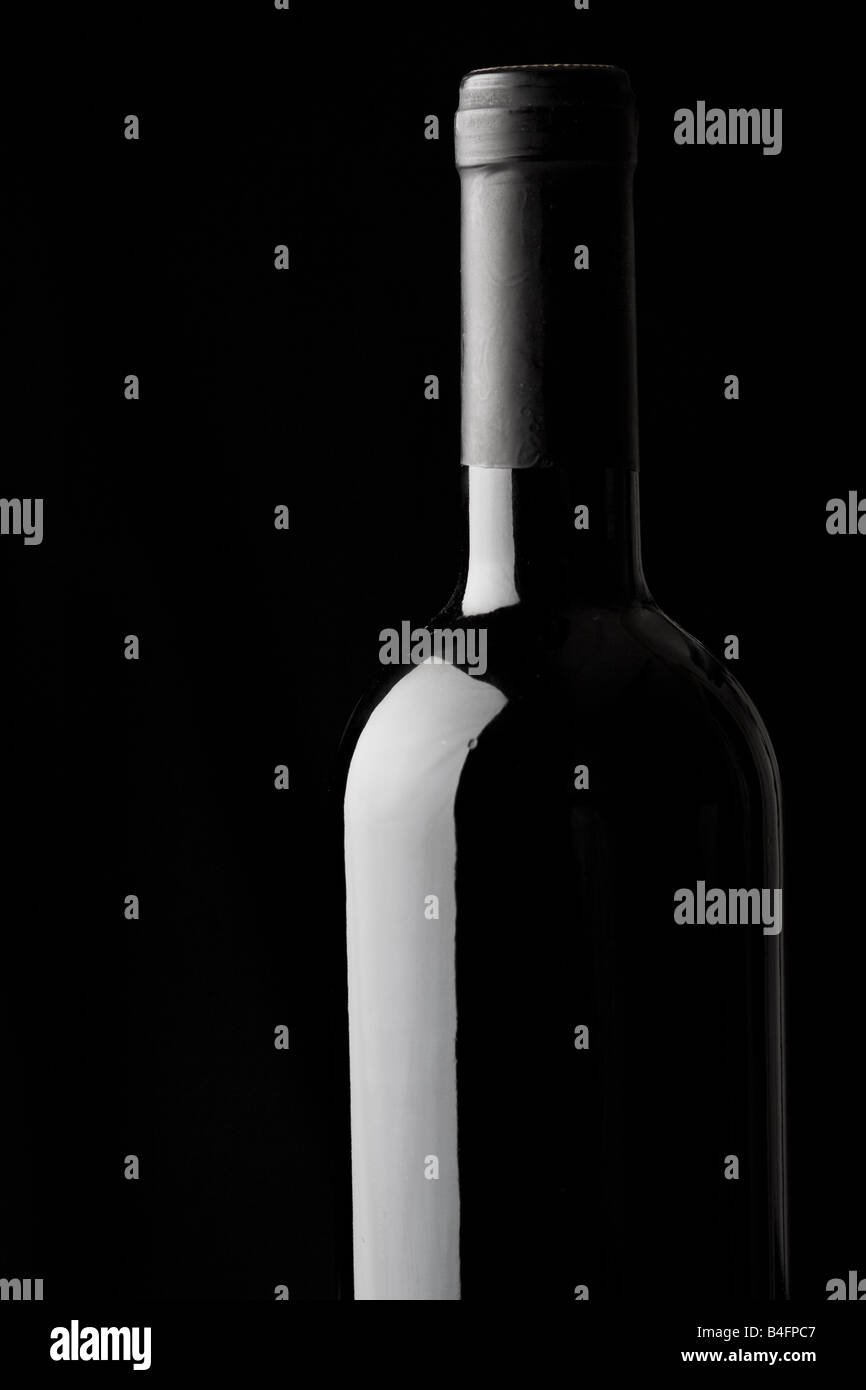 Bottiglia di vino retro illuminato Foto Stock