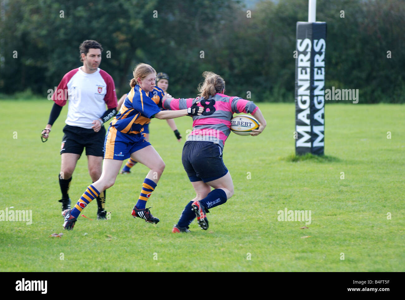 Donna Rugby Union a Leamington Spa, Regno Unito Foto Stock