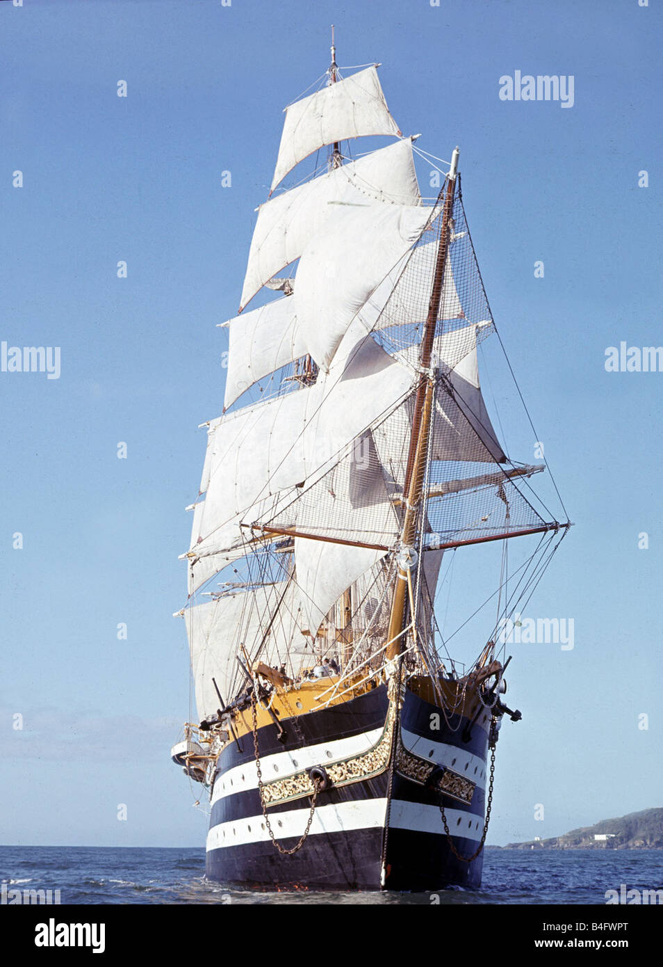 L'Italiano Tall Ship Amerigo Vespucci utilizzati per la formazione di arrivare in Plymouth Sound Agosto 1967 Foto Stock