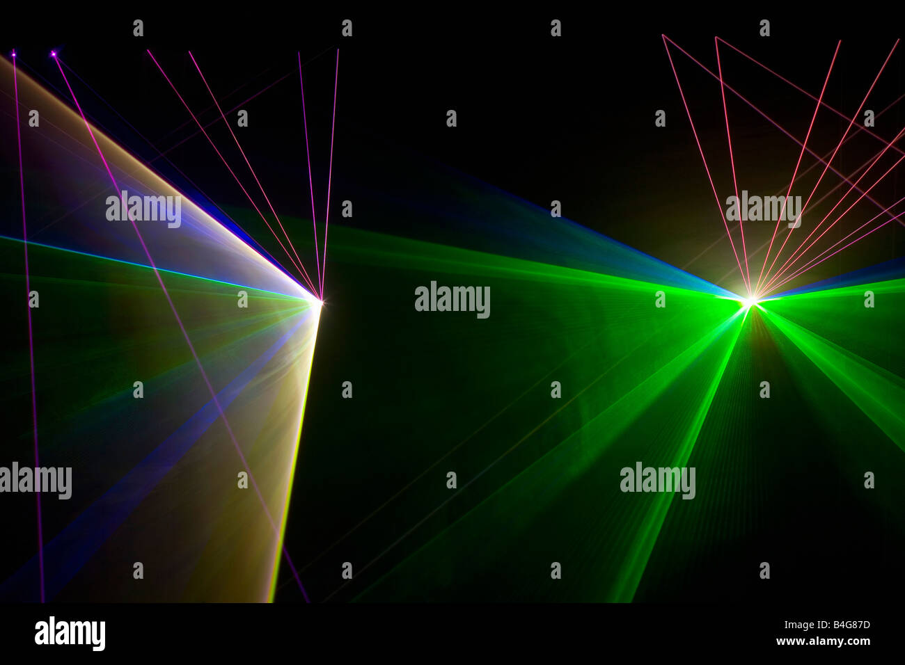 Multi colore luci laser Foto Stock