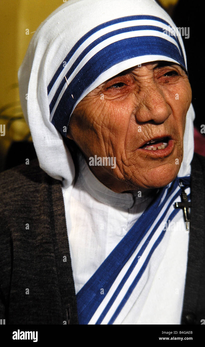 Madre Teresa visto qui durante un in Scozia nel 1982 Foto Stock