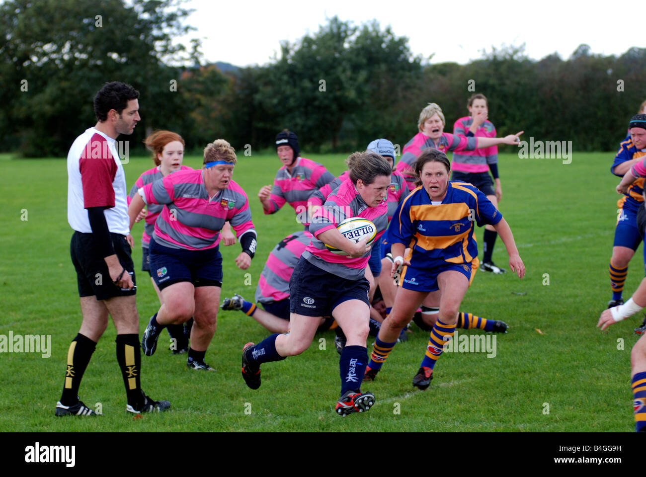 Donna Rugby Union a Leamington Spa, Regno Unito Foto Stock