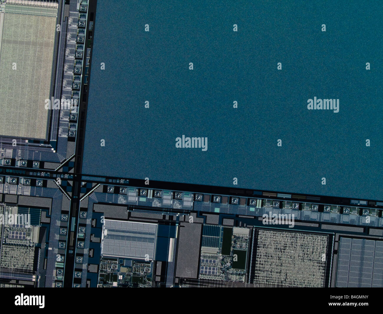 Fortemente ingrandita del wafer di silicio. Foto Stock