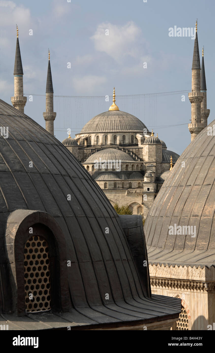 Sultan Ahmed moschea, aka moschea blu, in inverno, Istanbul, Turchia Foto Stock
