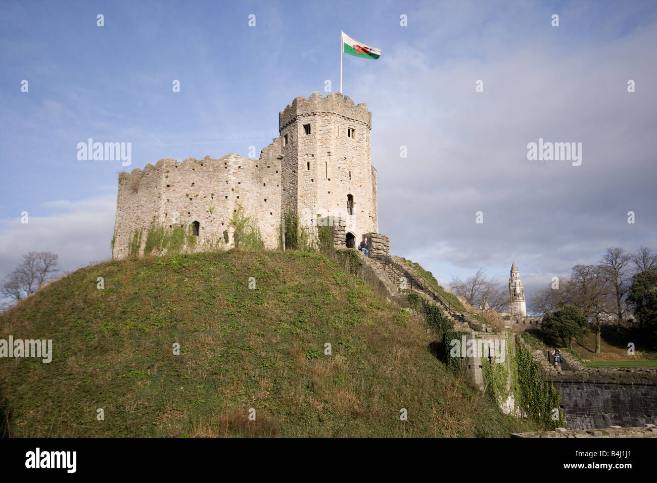 Il Castello di Cardiff  Il Normanno tenere Foto Stock