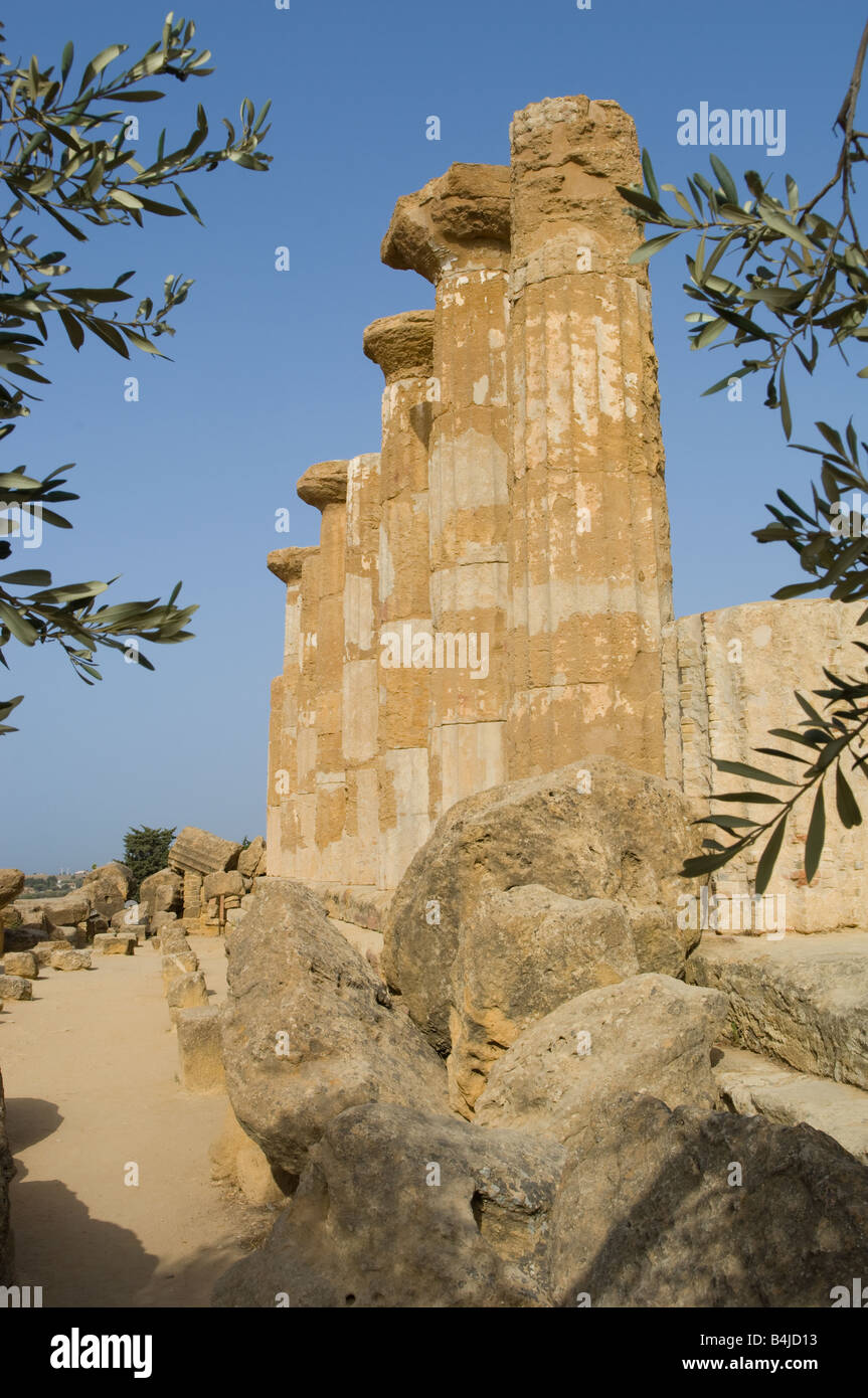 Valle dei Templi in Sicilia, Italia Foto Stock