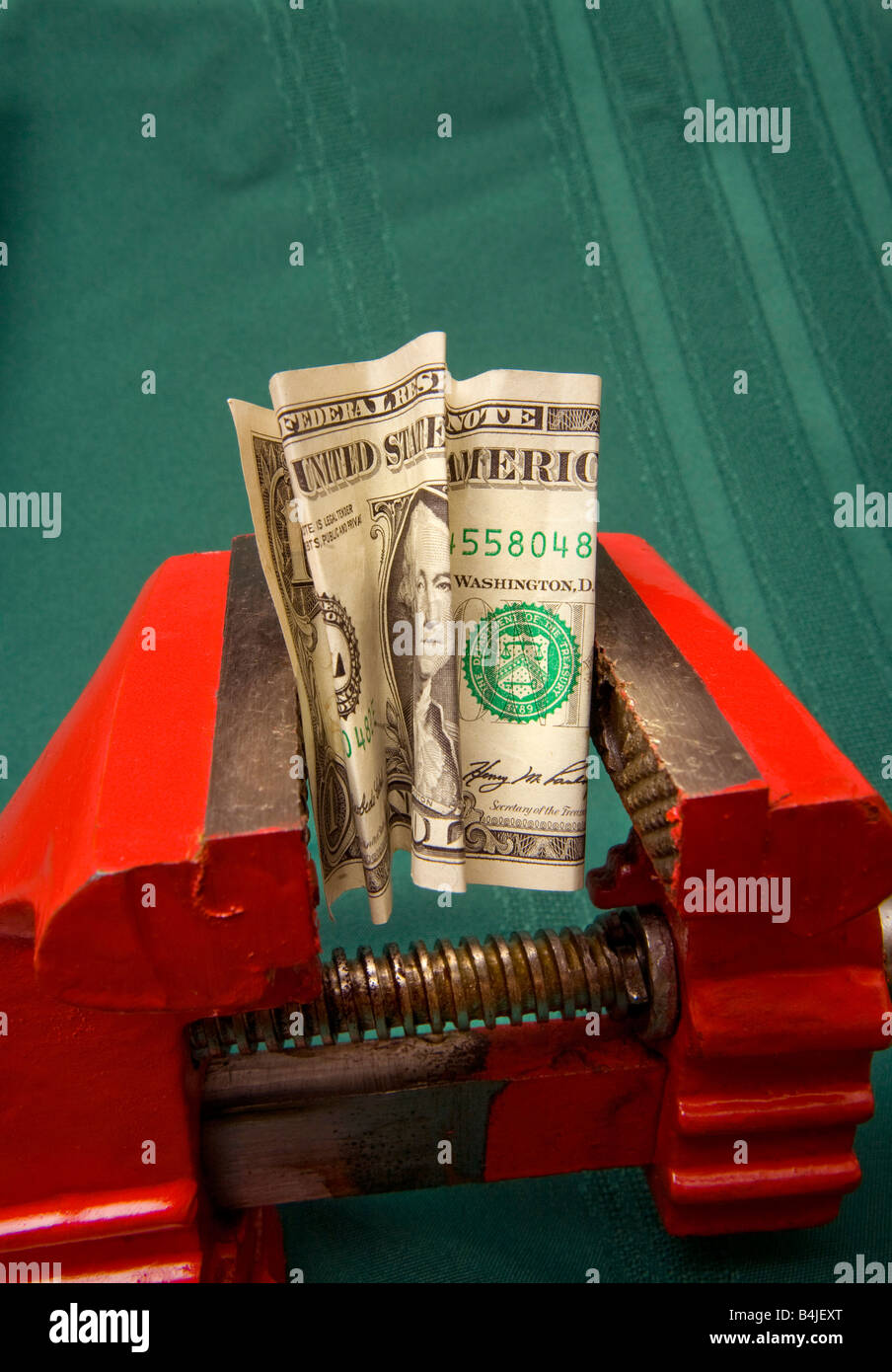 US dollar schiacciato nella morsa rosso. perdere valore vale la pena di dimensioni ipoteca acquistare potenza Foto Stock