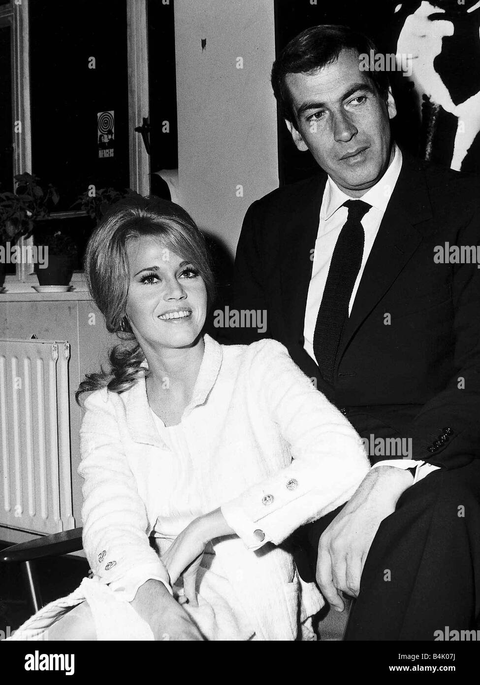 Jane Fonda attrice con mio marito Roger Vadim poco prima di comparire sulla televisione britannica nel Eamon Andrews Visualizza Foto Stock