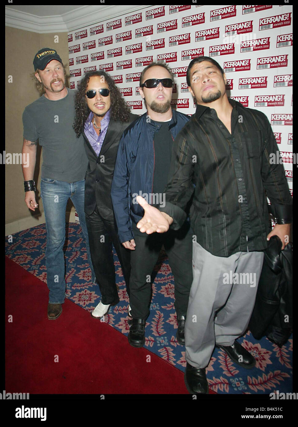 Mostri di roccia metallica al Kerrang Awards presso il Royal Lancaster Hotel a Londra il 21 agosto 2003 Foto Stock