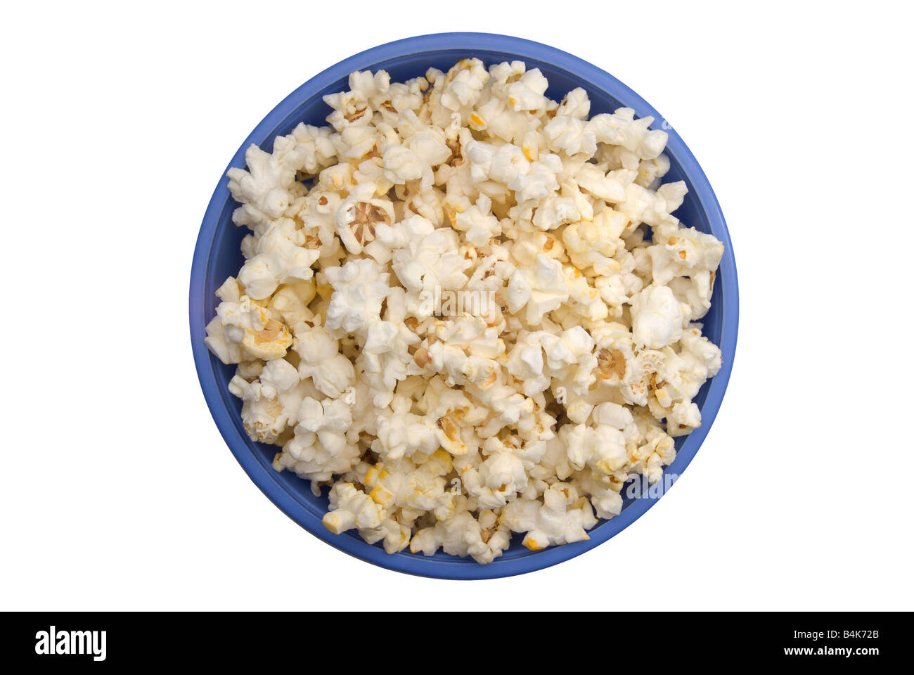 Una ciotola di popcorn isolato su uno sfondo bianco Foto Stock
