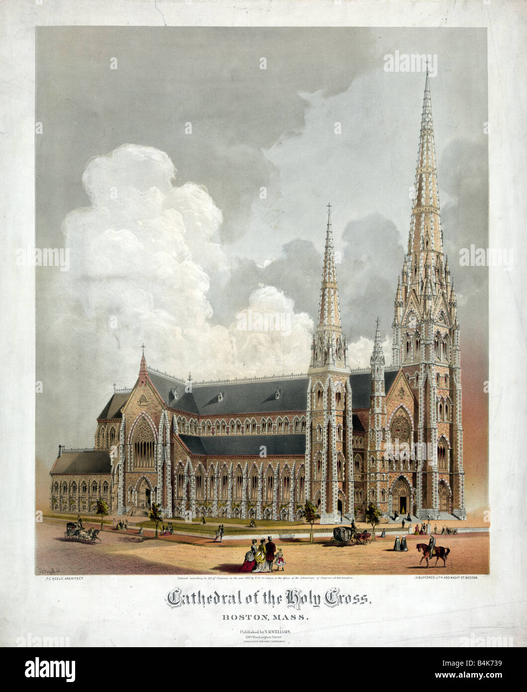 Cattedrale di Santa Croce, Boston 1871 Foto Stock
