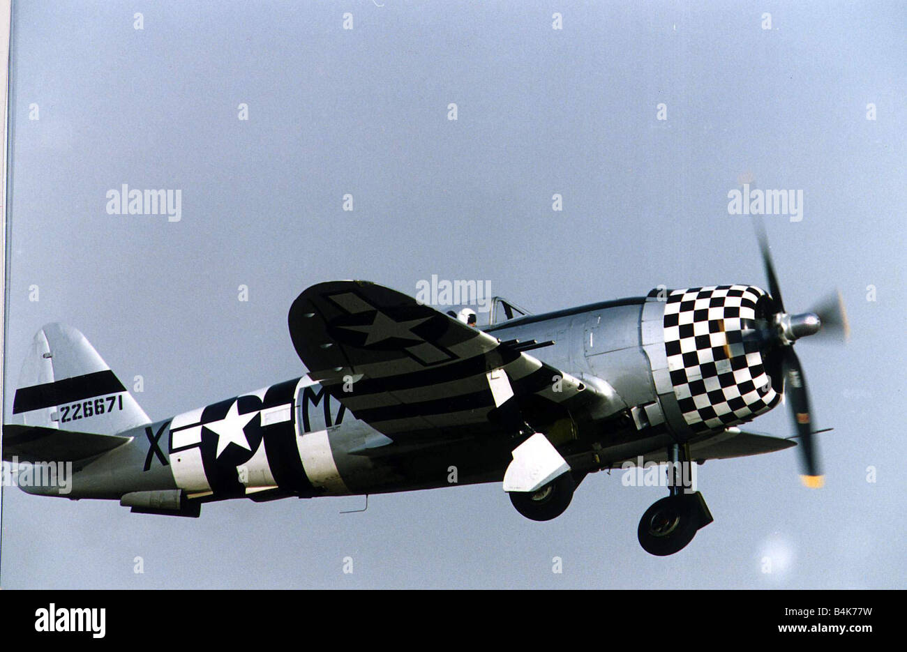 Aria Repubblica di aeromobili P47 Thunderbolt USAF aereo da combattimento di WW2 WW2 visualizzazione in corrispondenza di un'esibizione aerea a Wroughton nel Wiltshire Foto Stock