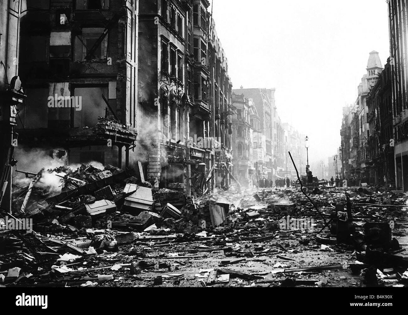 London Blitz locali danneggiate in Marylebone 1940 WW2 Foto Stock