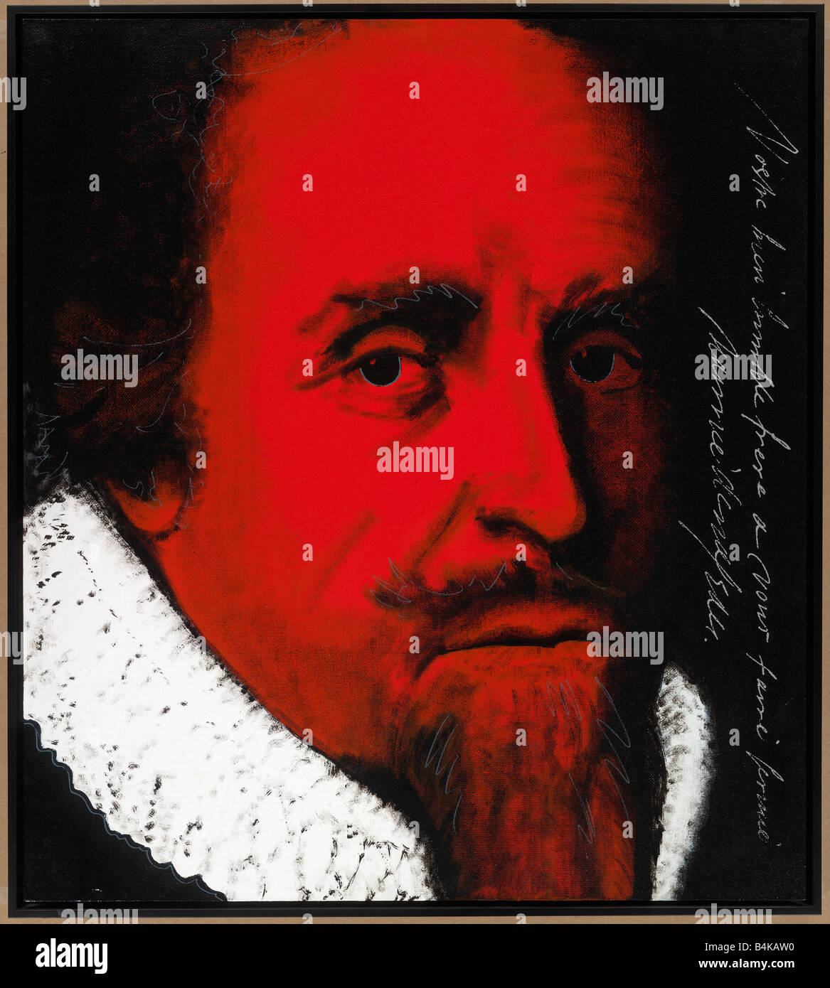 Il principe Maurits di Orange, 1567-1625, la pittura con la grafia originale e la firma, realizzato da nick oudshoorn Foto Stock