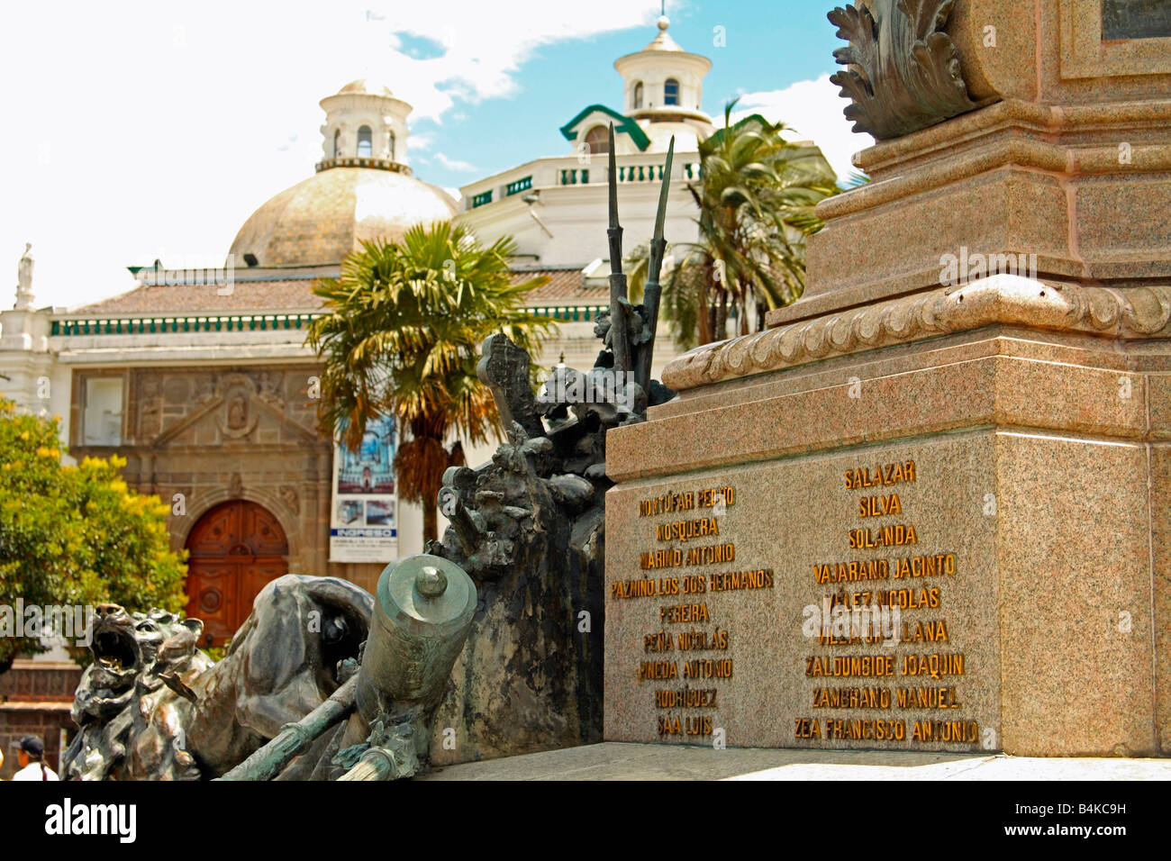 Monumento a la Independencia War Memorial, a Plaza de la Independencia, Quito Ecuador Foto Stock