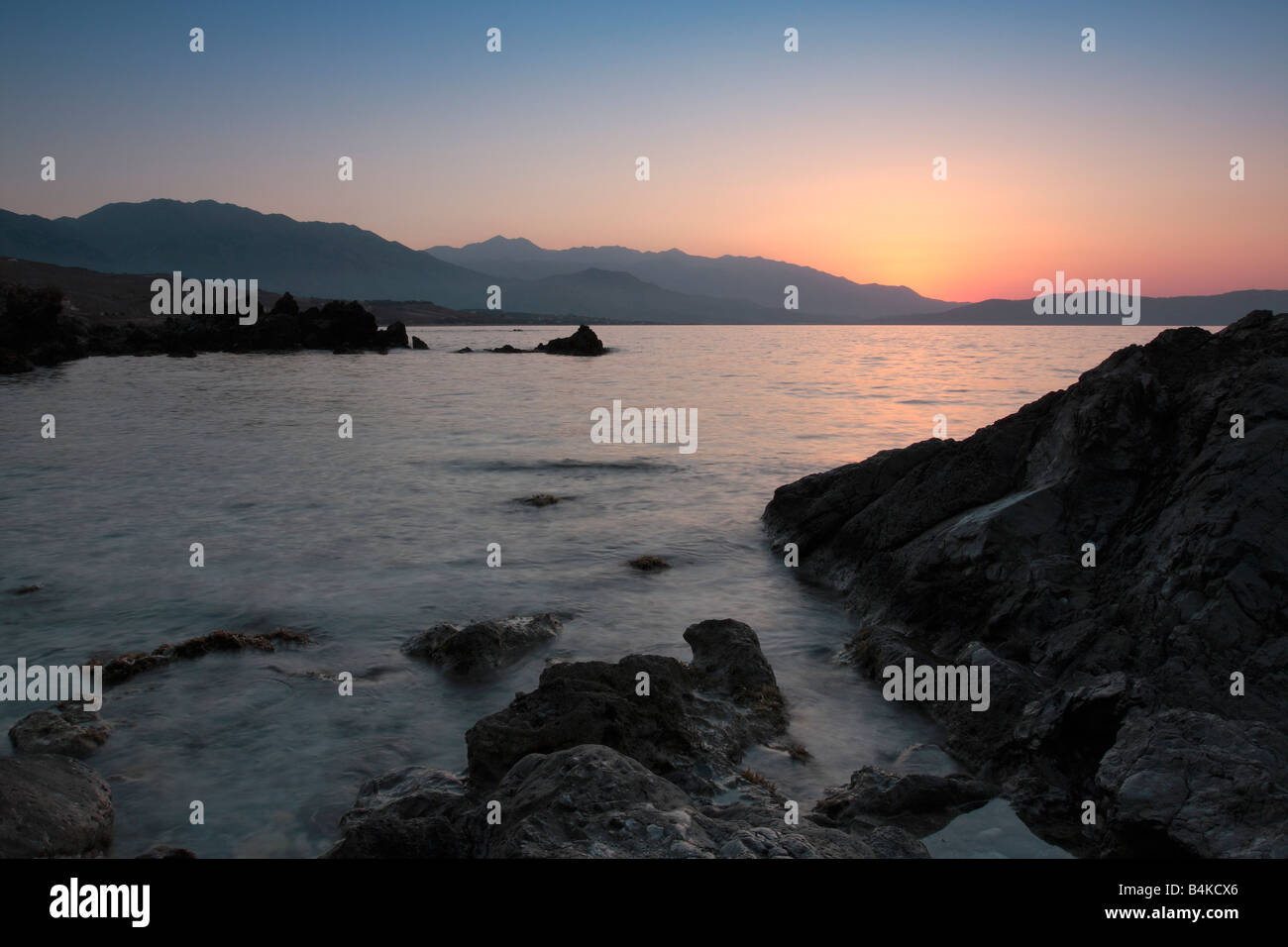 Tramonto in Georgioupolis Foto Stock