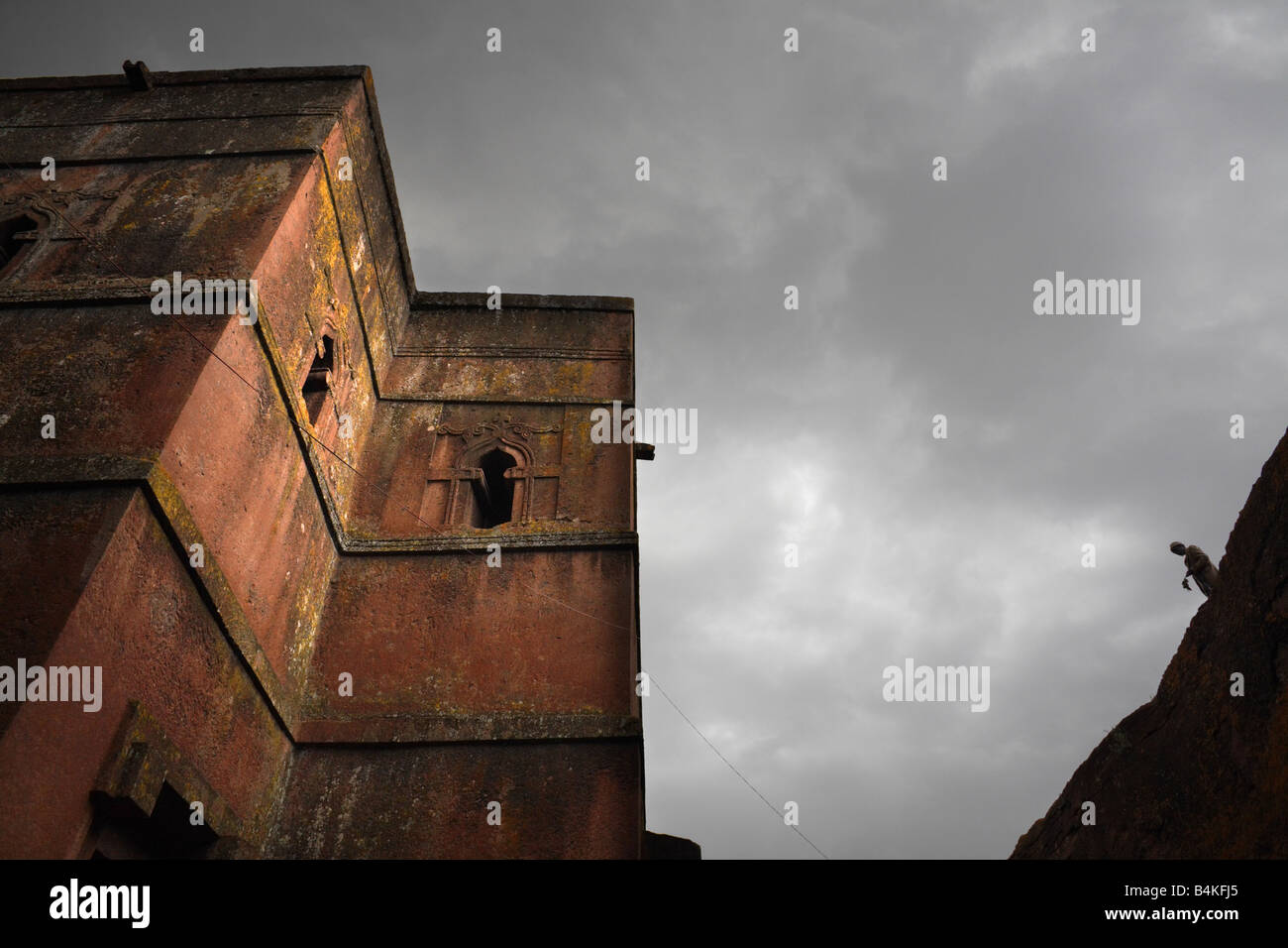 Il rock-scavato nella chiesa di Bet Giyorgis in Lalibela, Etiopia Foto Stock