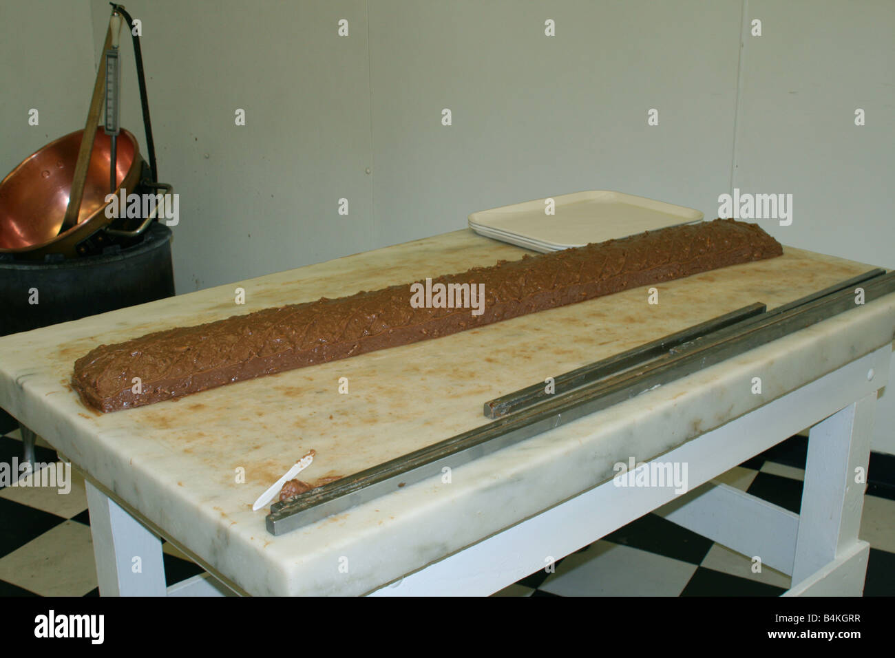 Fudge Making, Mackinaw Island, Michigan, USA, di Carol Dembinsky/Dembinsky Photo Assoc Foto Stock