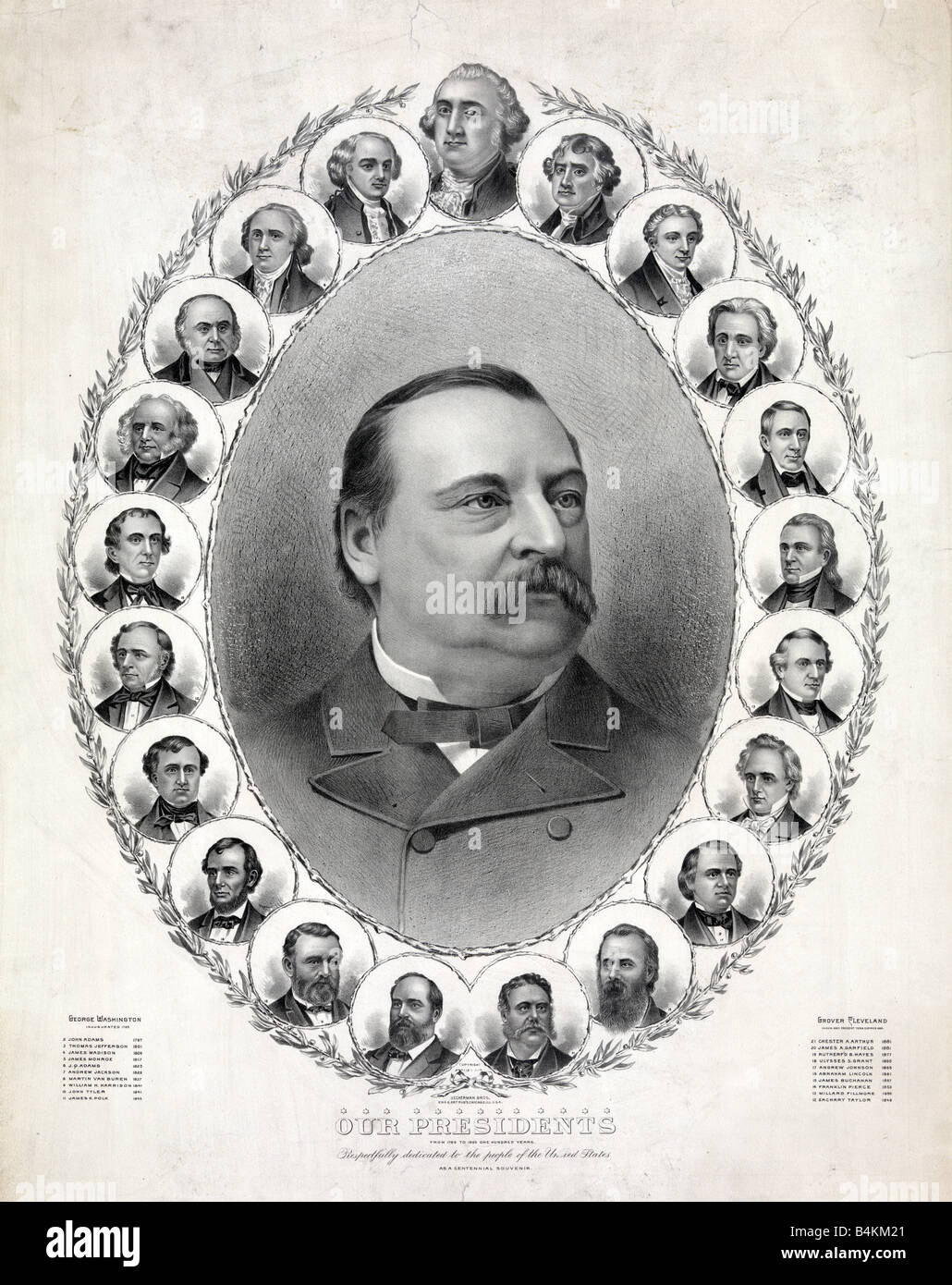 Ex Presidenti degli Stati Uniti d'America c1888 Foto Stock