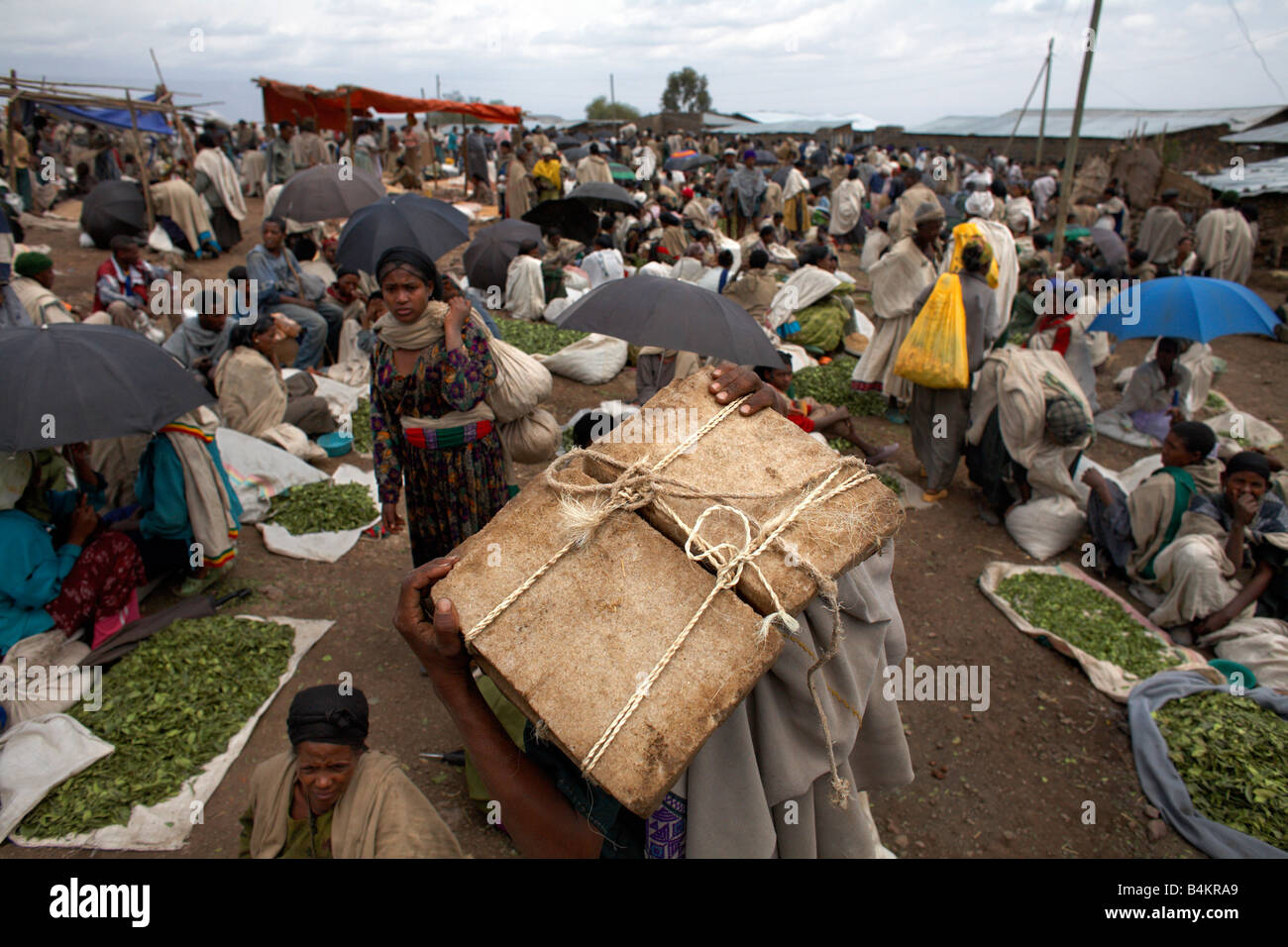 Blocchi di sale nel mercato Lalibela, Etiopia Foto Stock