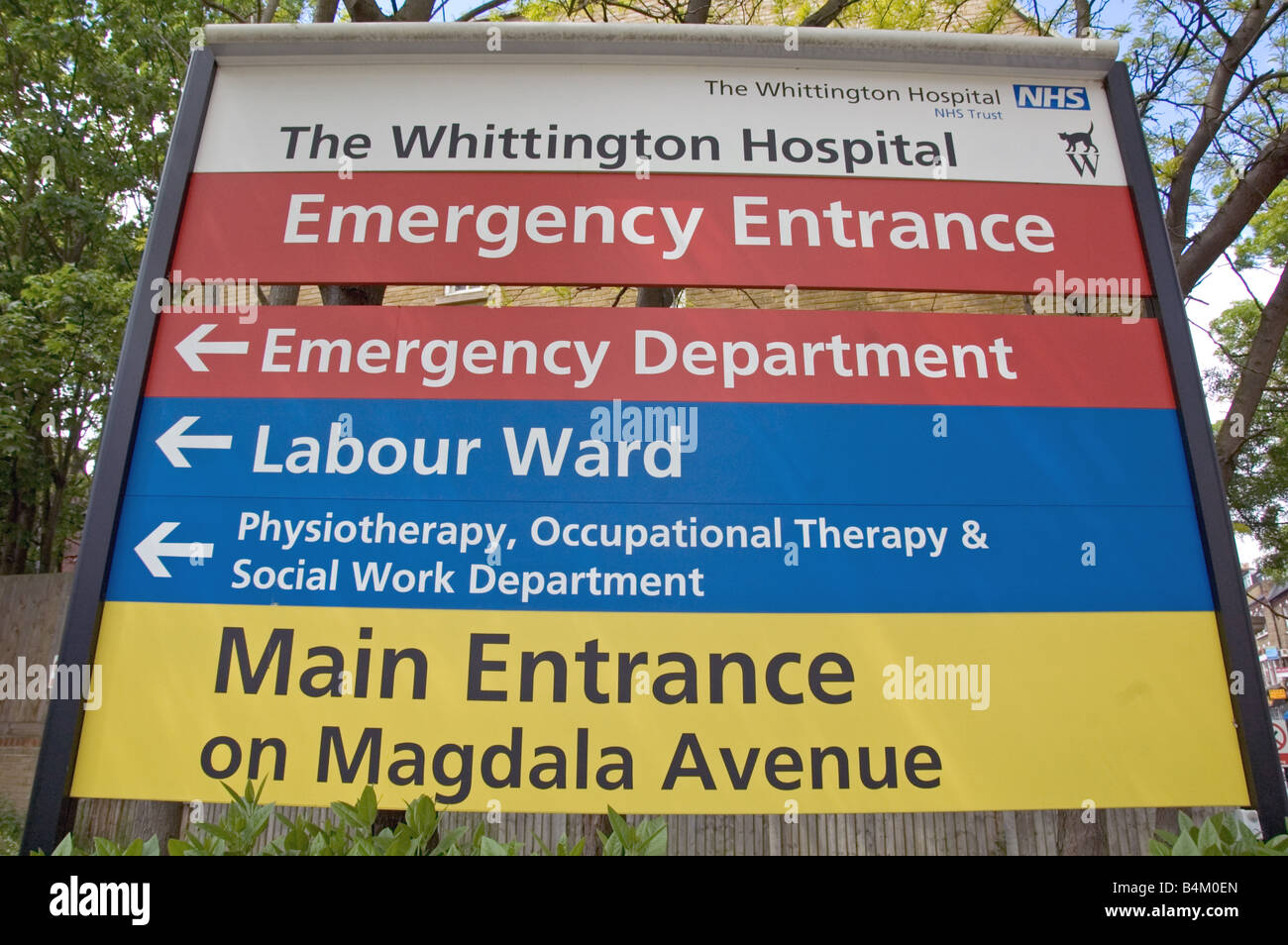 Whittington direzione ospedale board Archway Islington Londra Inghilterra REGNO UNITO Foto Stock