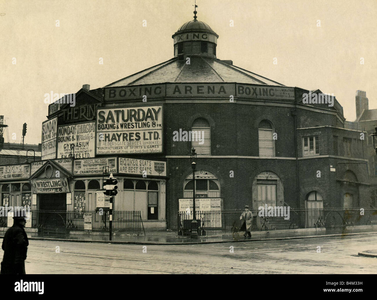 L'anello Boxing Arena a Blackfriars dove si tengono regolarmente il pugilato e concorsi di wrestling ha avuto luogo a Londra Aprile 1935 Mirrorpix Foto Stock