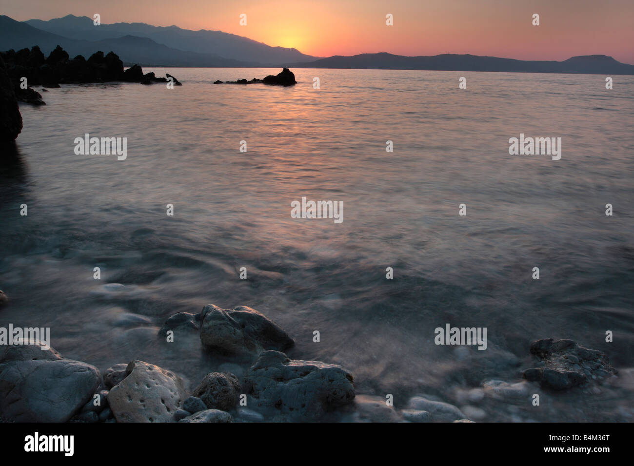 Tramonto in Georgioupolis Foto Stock