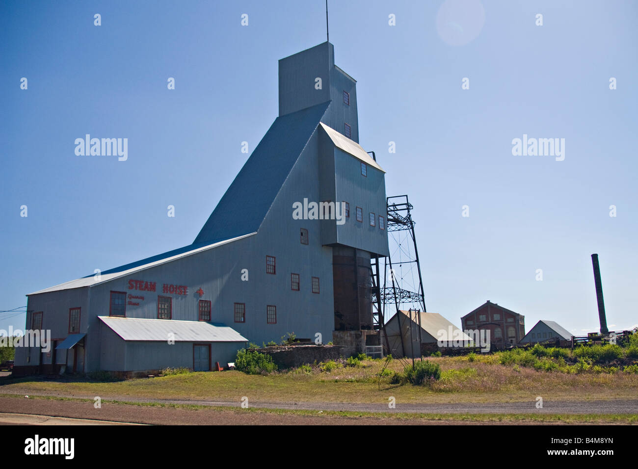 La miniera di Quincy e paranco rame storico sito minerario in Michigan Hancock Foto Stock