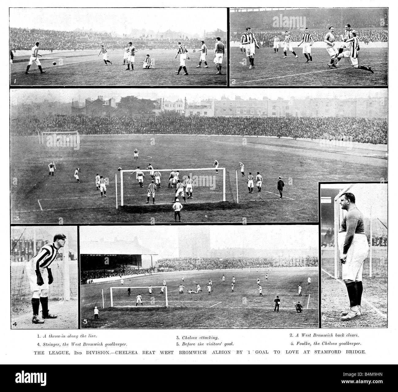 Chelsea v West Bromwich 1905 magazine tabellino del gioco alla recente apertura di Stamford Bridge nel settembre 1905 Foto Stock
