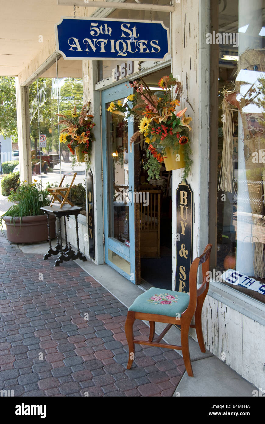 Negozi di antiquariato in Clovis, California. Foto Stock