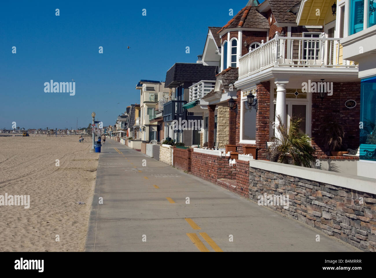 Balboa peninsula beach residential Strand case home newport beach Orange County, California ca usa Foto Stock