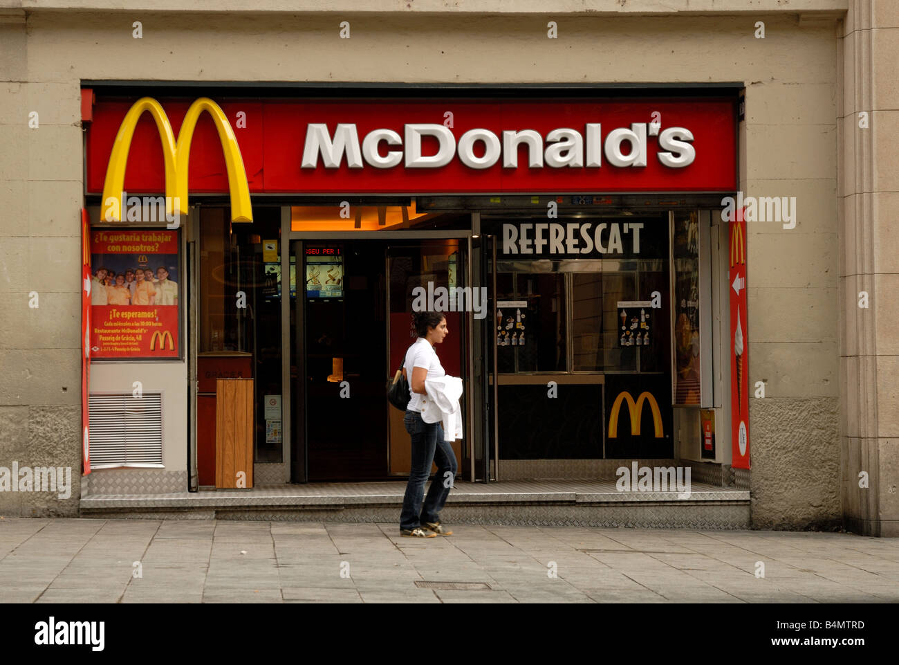 MC Donalds fast-food a Barcellona, Spagna Foto Stock