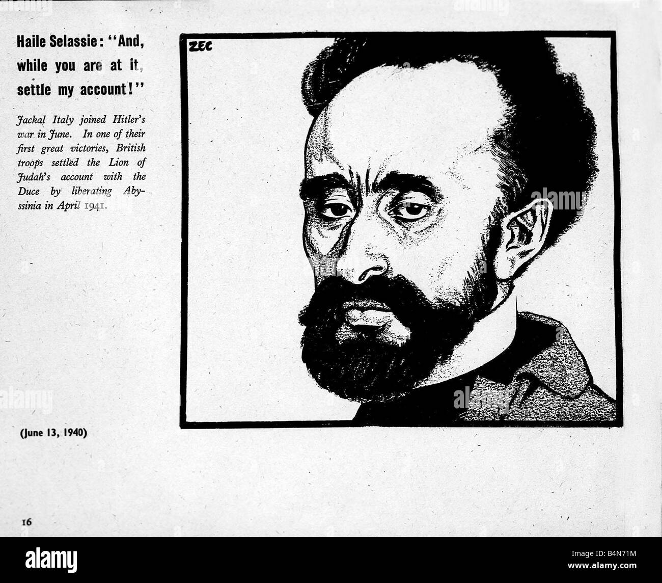 Haile Selassie e mentre siete a risolvere il mio Account Jackal Italia unita Hitler s guerra in giugno in una loro prima grande v Foto Stock