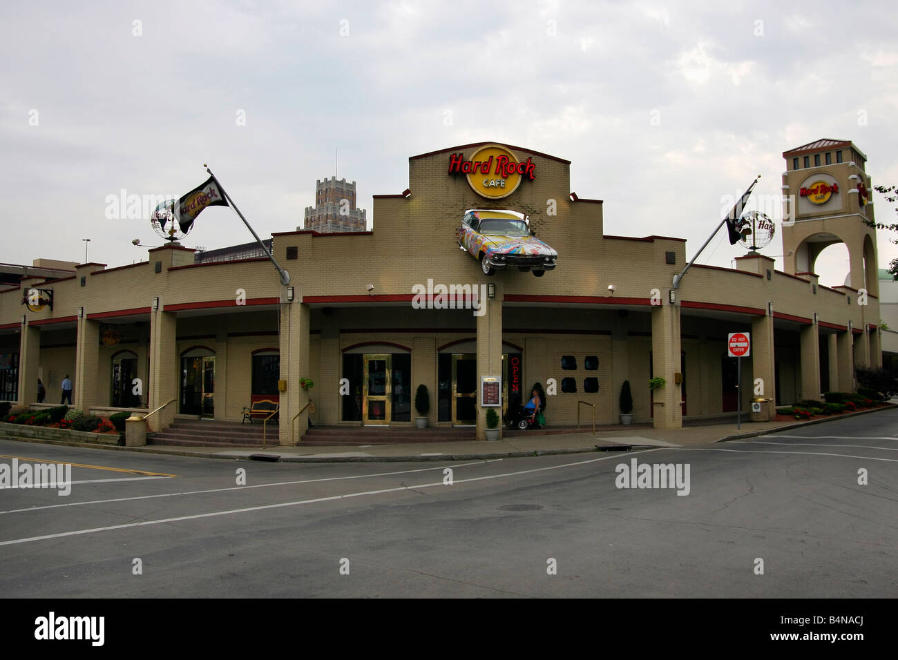 Ristorante con logo American Hard Rock Cafe a Niagara Falls New York NY immagini foto foto fotografia orizzontale negli Stati Uniti ad alta risoluzione Foto Stock