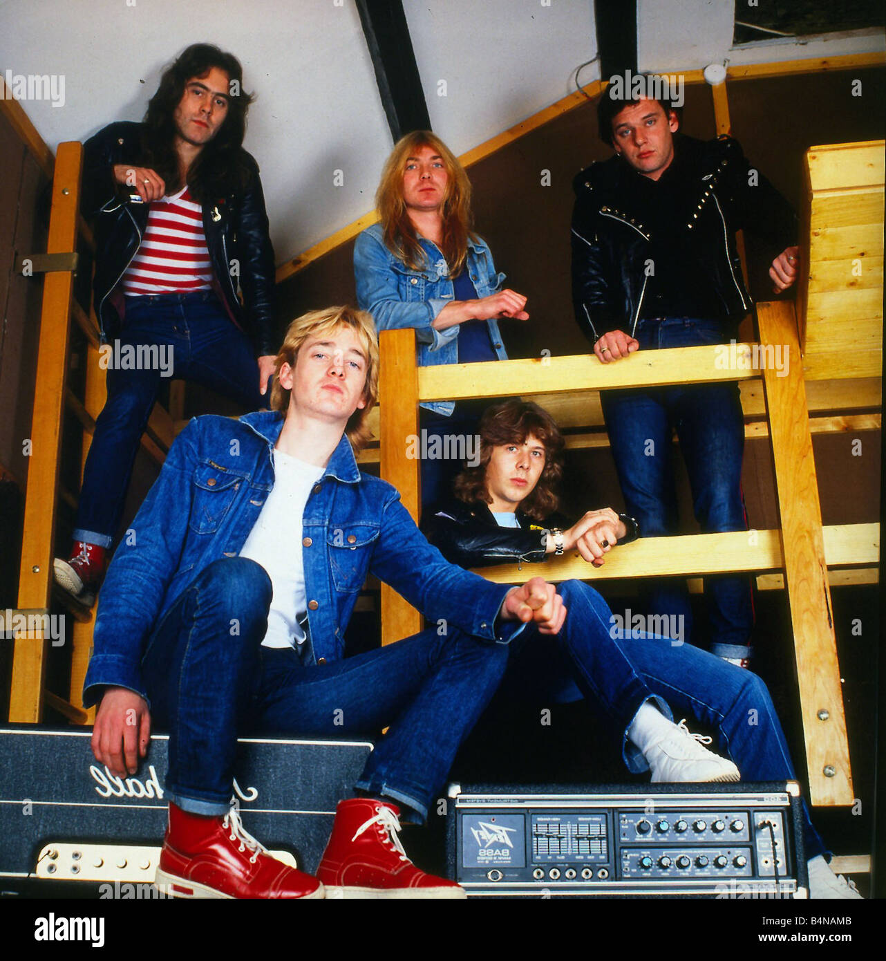 Iron Maiden gruppo rock band Novembre 1980 Foto Stock