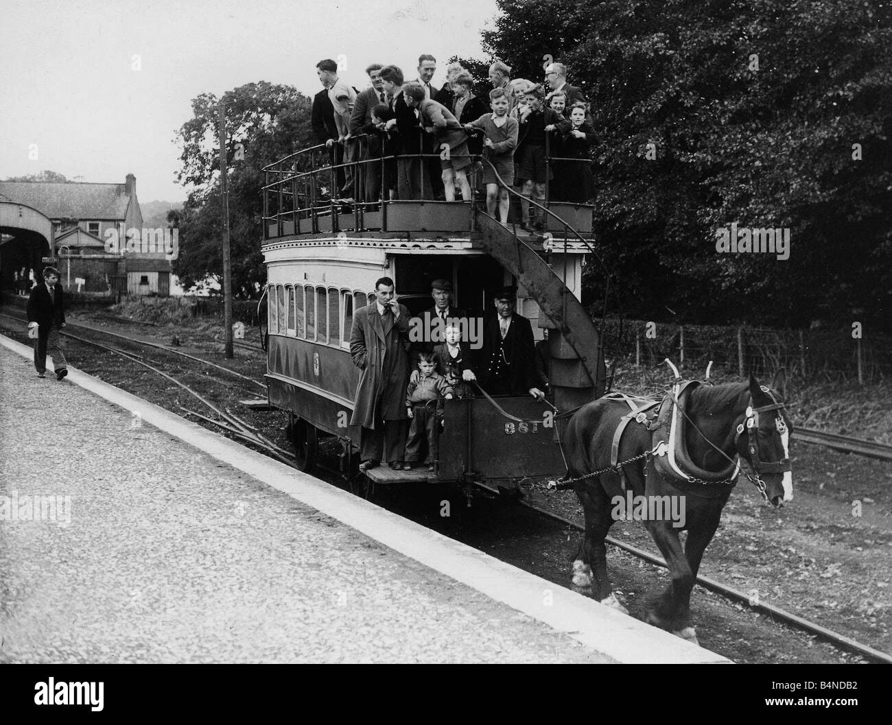 Fintona cavallo Tram circa 1935 Foto Stock