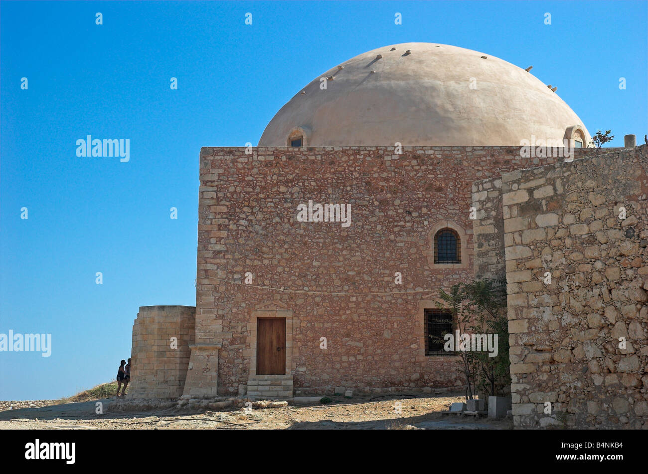 Moschea del Sultano Ibrahim dentro la fortezza veneziana a Rethymnon Creta Grecia settembre 20008 Foto Stock