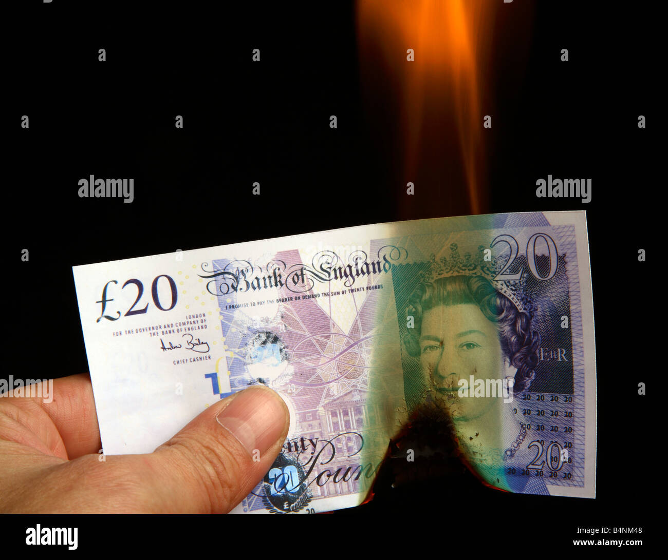 La masterizzazione di £20 nota banca Foto Stock