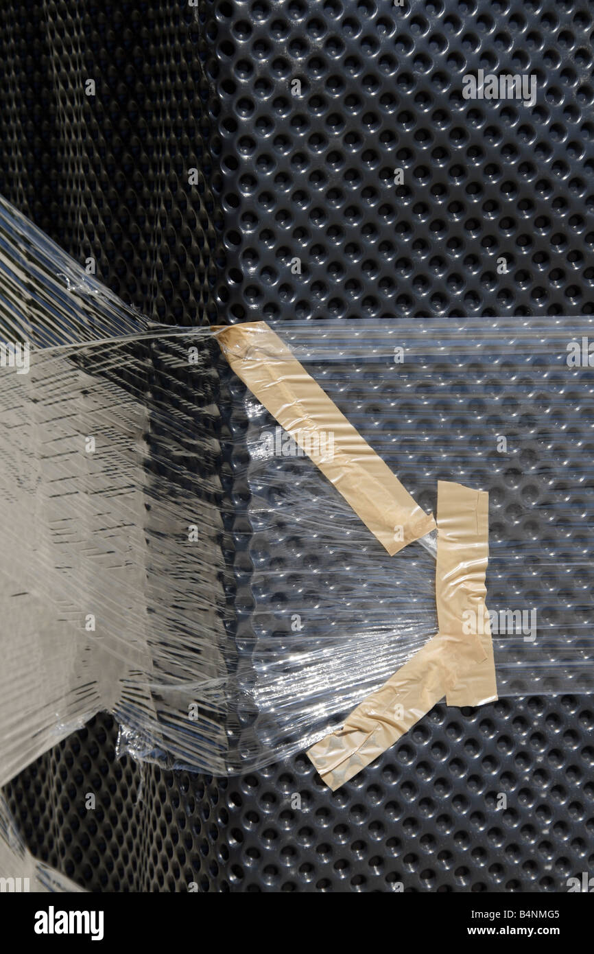 Restauro dei Monumenti in plastica con il nastro di copertura Foto Stock