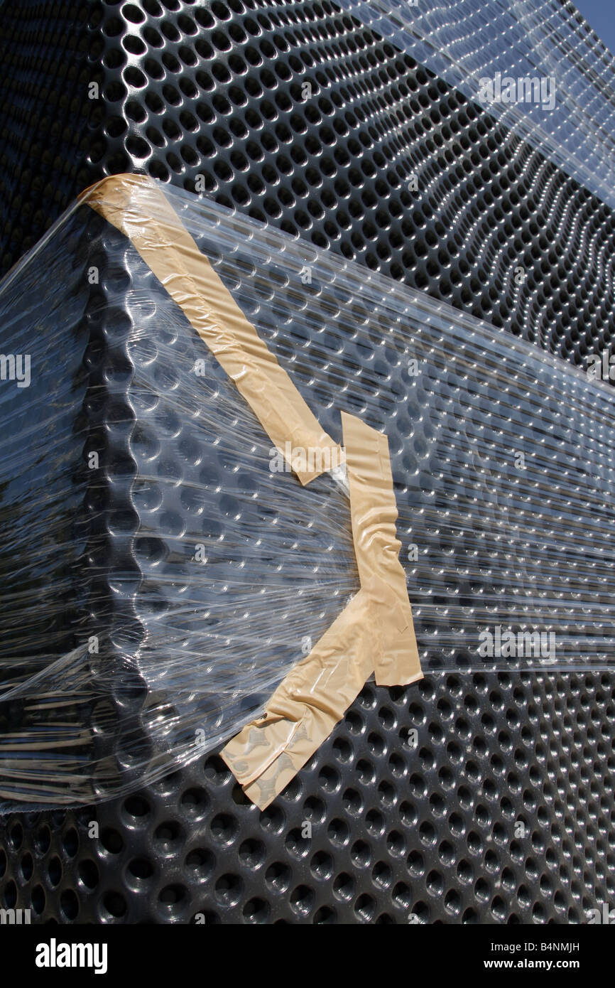 Restauro dei Monumenti in plastica con il nastro di copertura Foto Stock