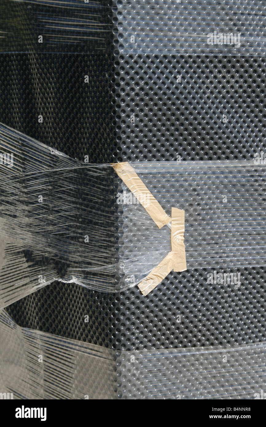 Restauro dei Monumenti in plastica con il nastro di copertura Foto Stock