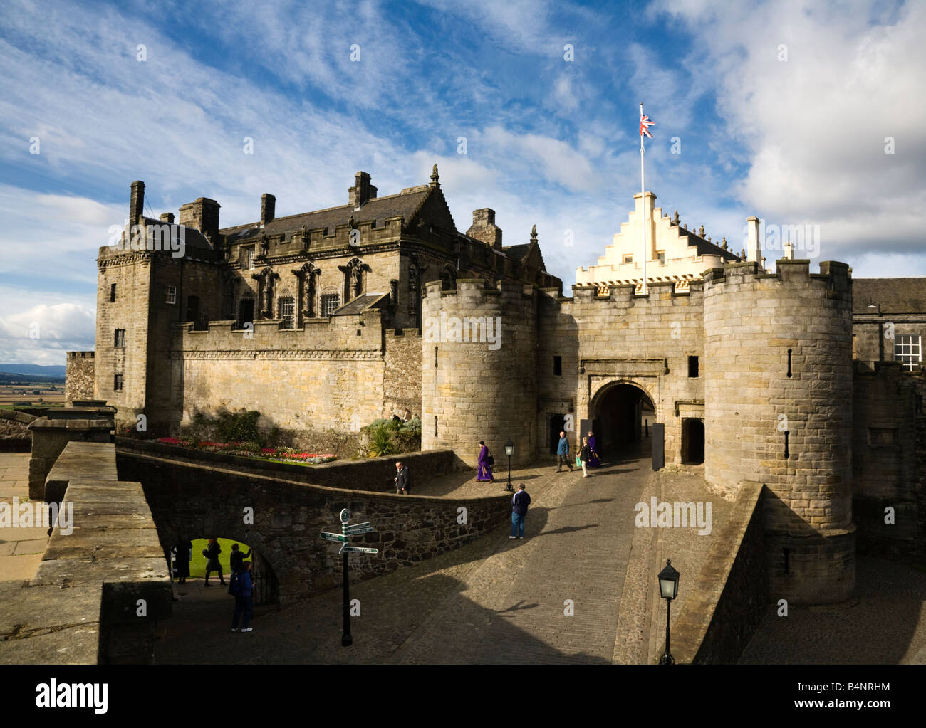 Il Castello di Stirling Forework e il palazzo, città di Stirling, in Scozia. Foto Stock