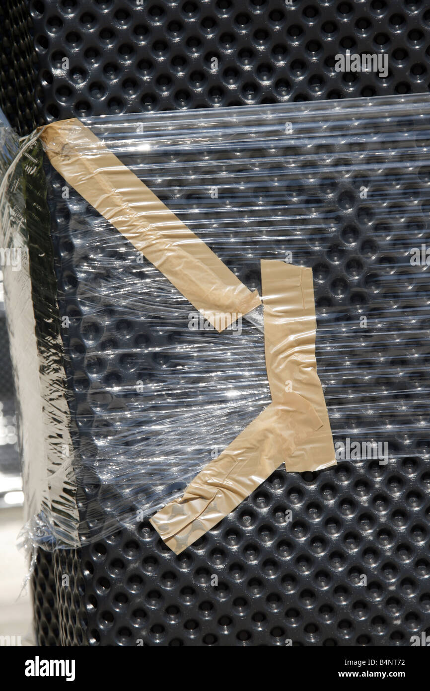 Restauro dei Monumenti in plastica con il nastro di copertura Foto Stock