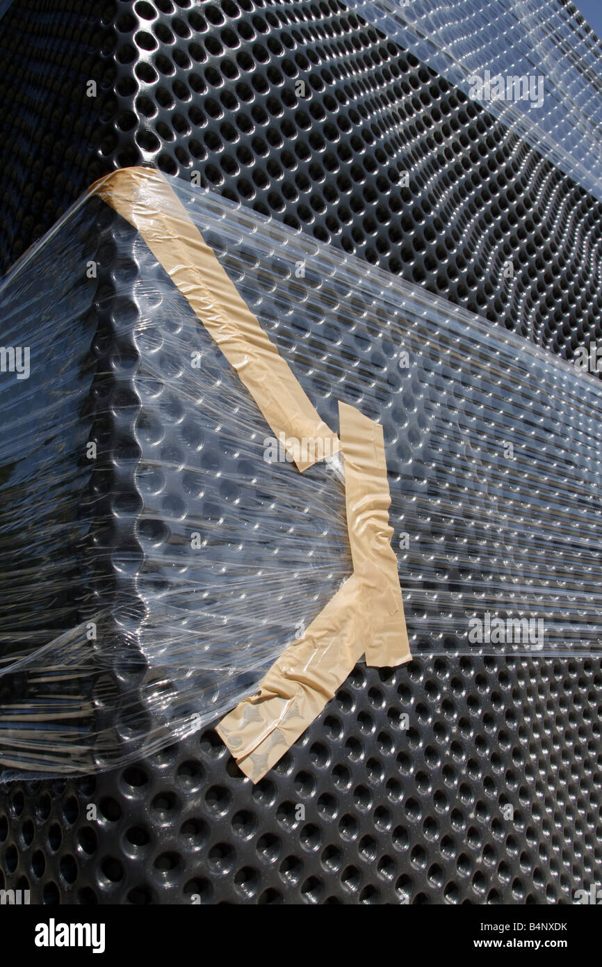 Restauro dei Monumenti in plastica con il nastro di copertura Foto Stock