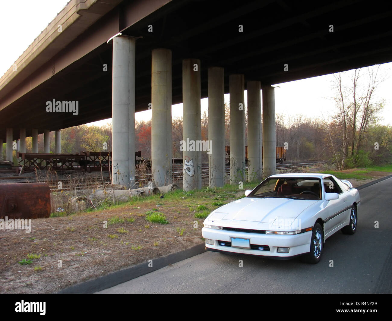 Un custom import sport auto parcheggiate sul lato della strada Foto Stock