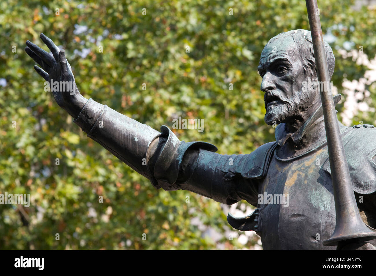 Statua di Don Chisciotte in Madrid Foto Stock