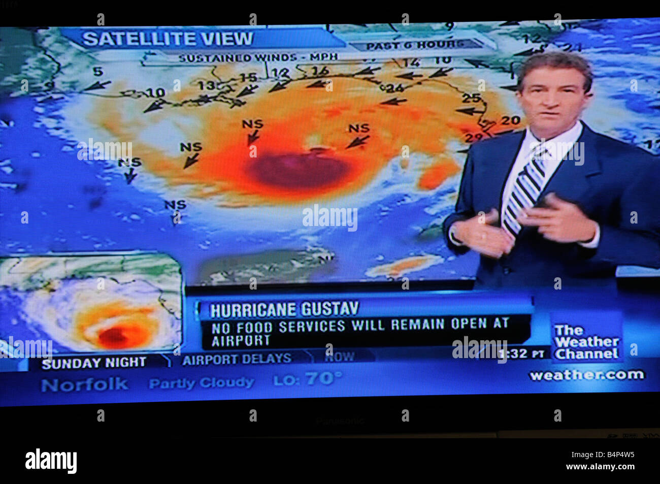 Uragano uragano satellite previsioni meteo mappa come visto su internet e in televisione Foto Stock